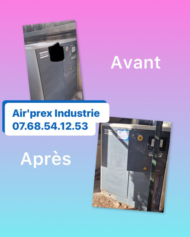 Système de compression d'air avant-après